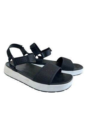 UGG Aissa Platform Sandals Black Sporty Flatform Mesh Strap Size 9.5